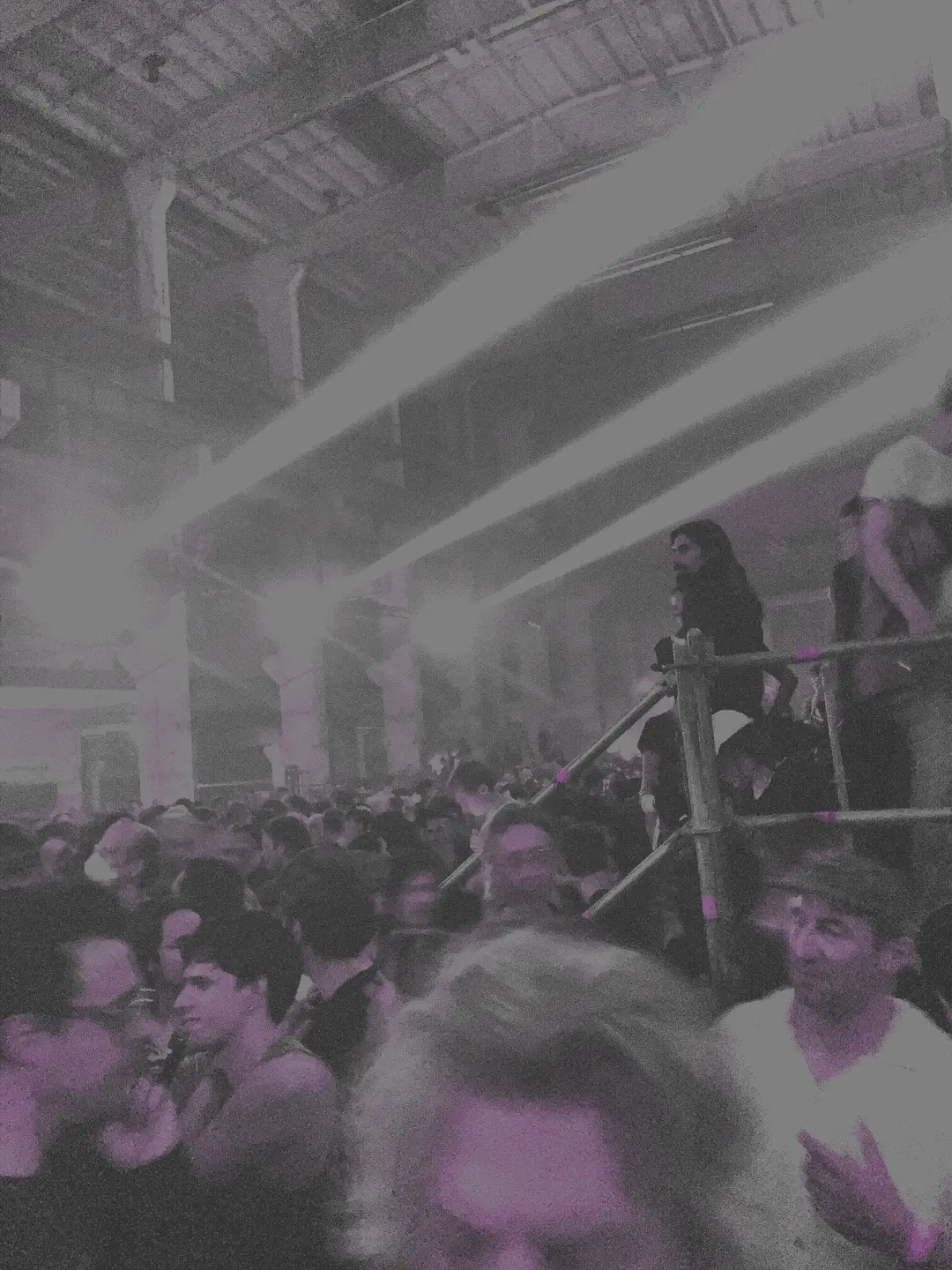 Audience in warehouse at Kraftwerk Berlin for Atonal festival