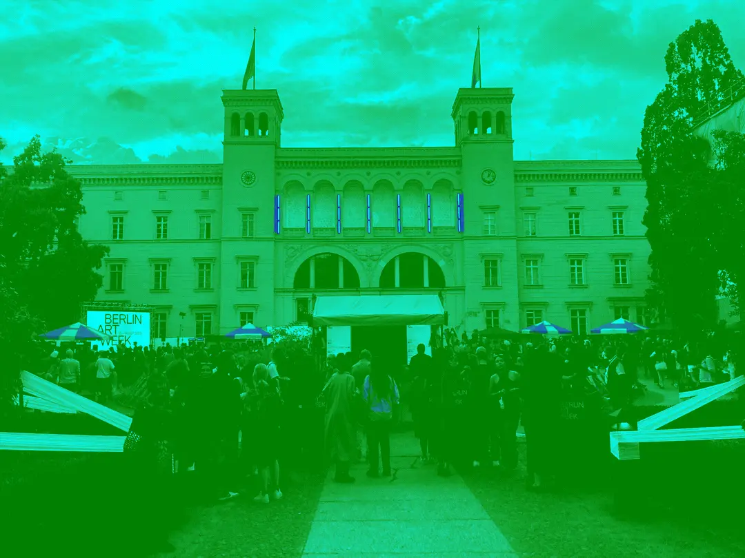 Hamburger Banhof front entrance with crowd