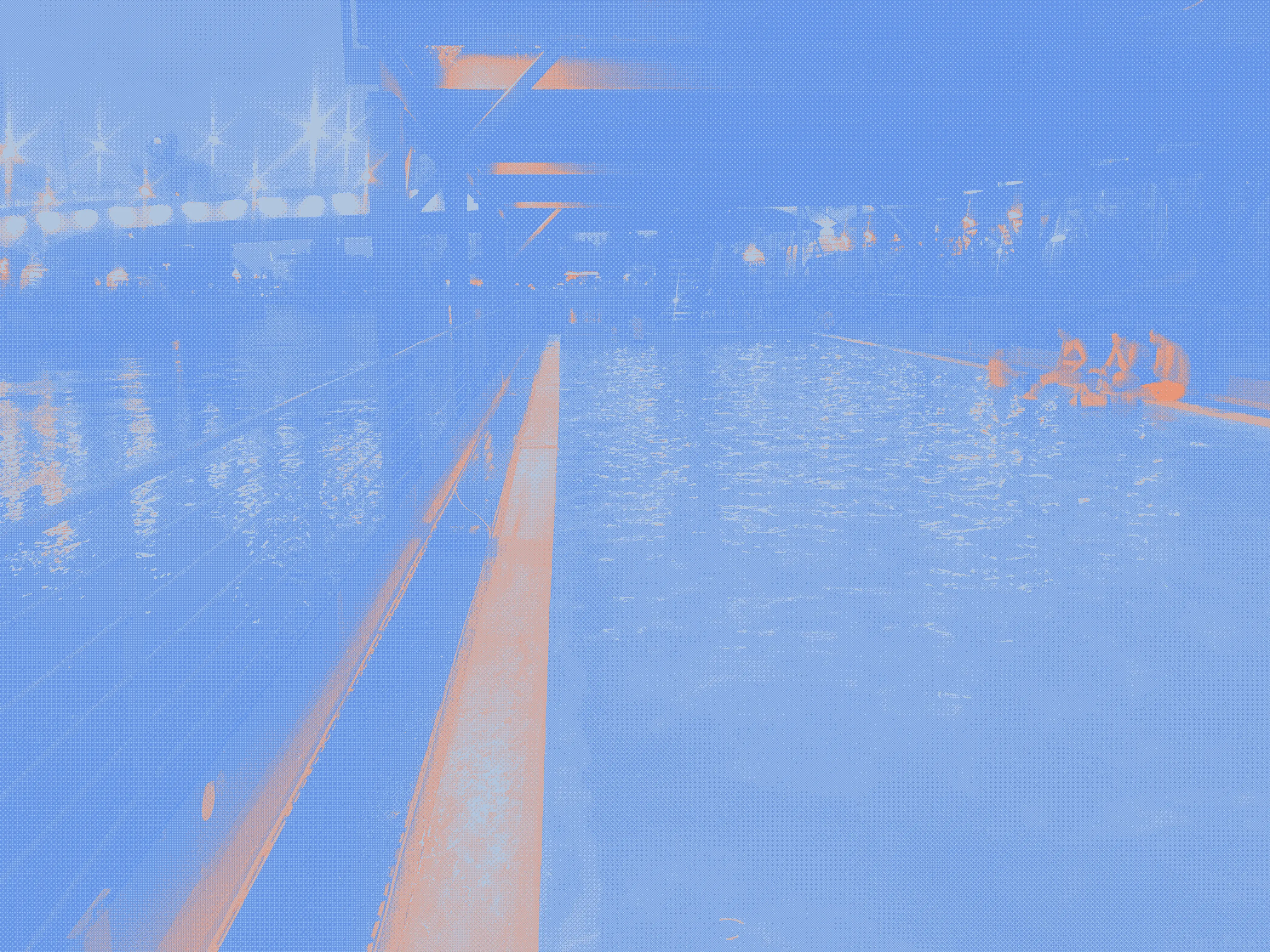 A floating pool in a barge on the Danube
