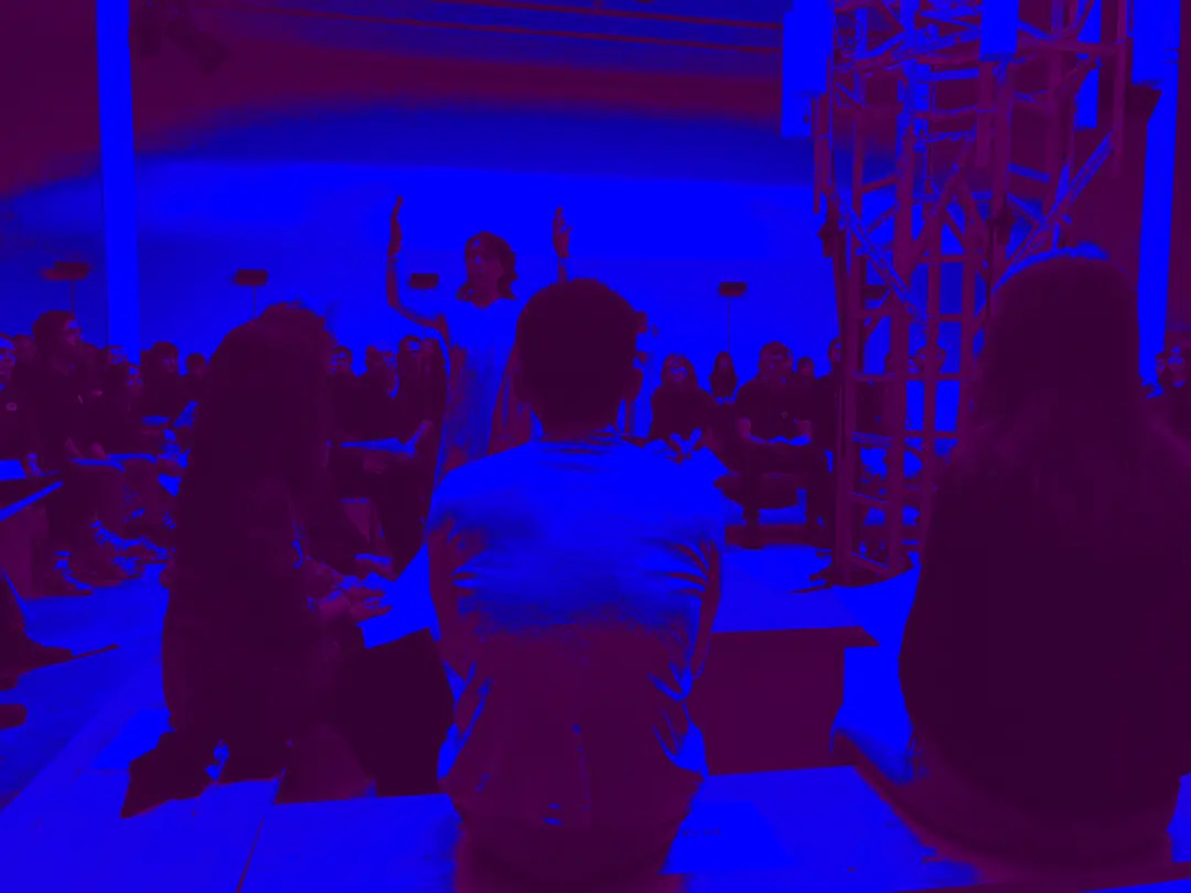 participant-choir with angel guide